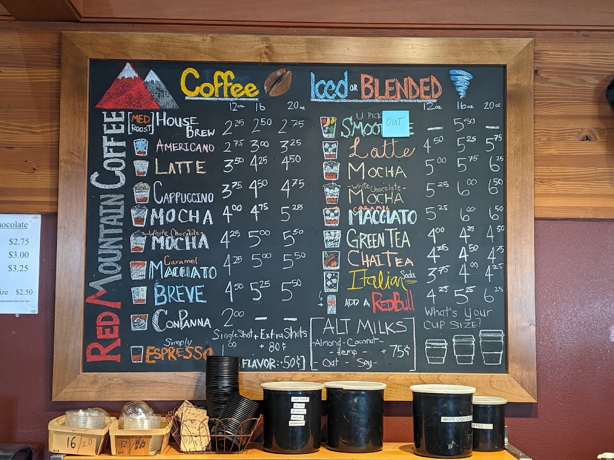 Red Mountain Coffee Menu - Image 1